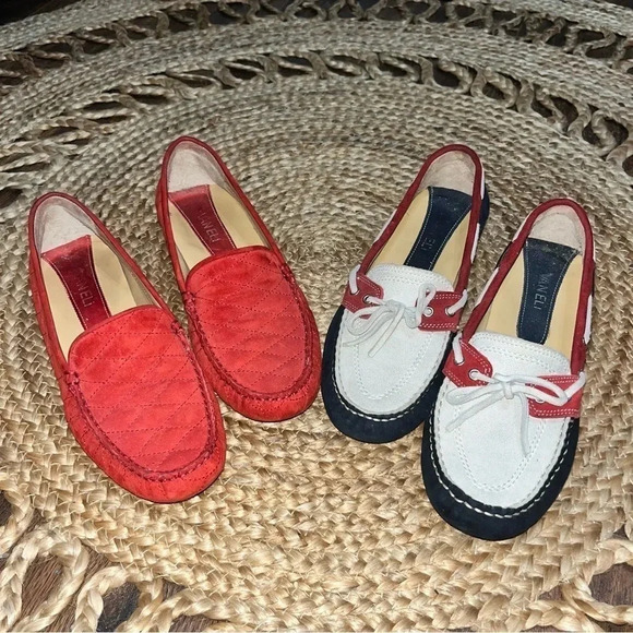 Lot Of 2 Vaneli Womens 8M Suede Driving Moc Slip On Loafers Flats Shoes - Picture 1 of 11